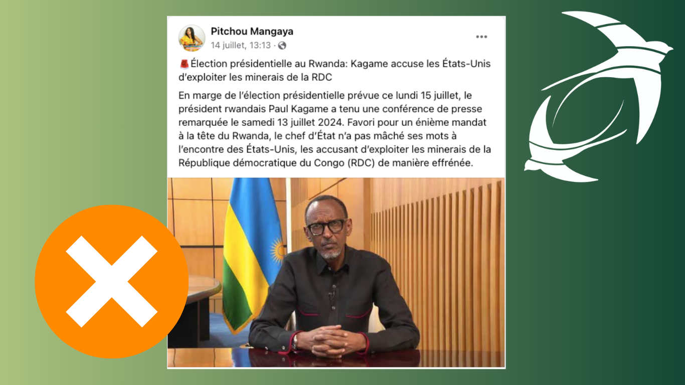 🎧 FAUX Les accusations de Paul Kagame sur l’exploitation des minerais par les Etats-Unis en RDC sont infondées