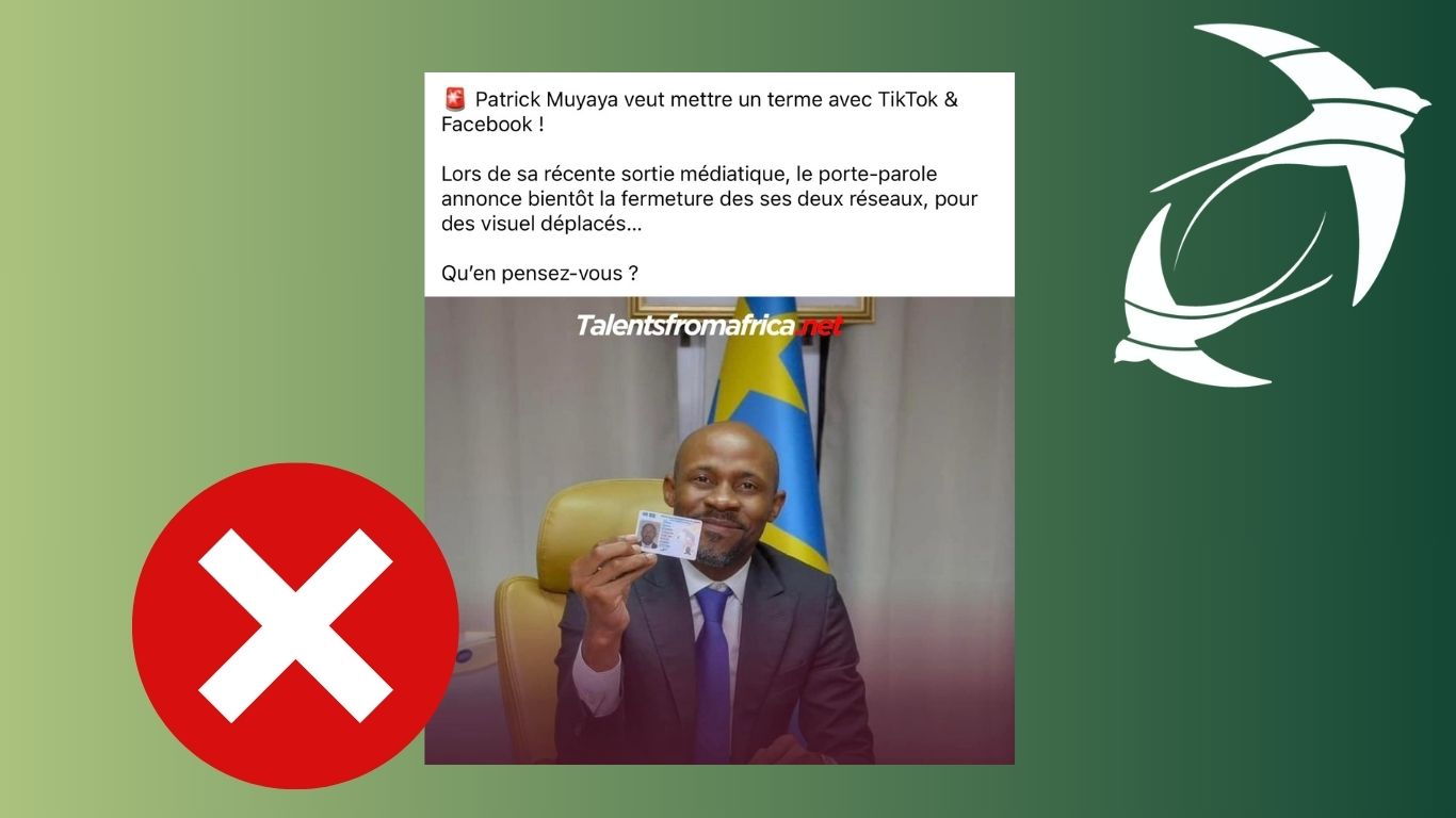 🎧 FAUX Patrick Muyaya n’a pas annoncé la fermeture de Facebook et Tiktok en RDC