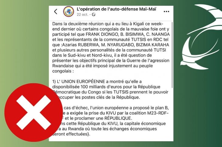 🎧 Aucune preuve de financement de l’Union européenne pour une supposée balkanisation de la RDC