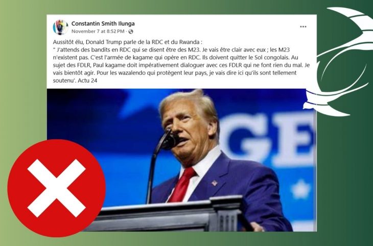 🎧 Faux, Donald Trump ne s’est pas exprimé sur les conflits dans l’Est de la RDC